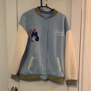 Secret Fresh Blue and White Bomber Jacket